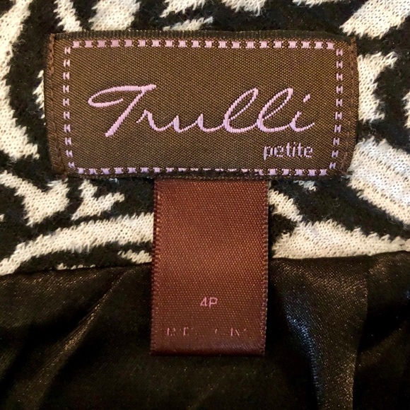 Trulli Petite damask black/white skirt  Modern Classic Business Casual - Picture 4 of 6